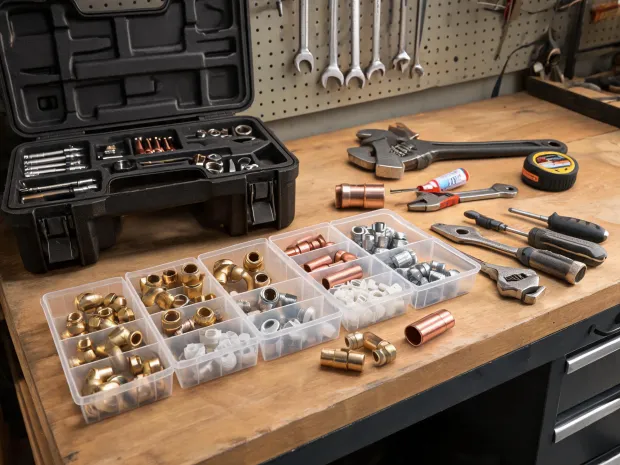 Plumbing and HVAC installer storage