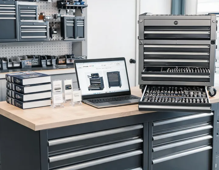 Stack-On support desk with tool storage manuals